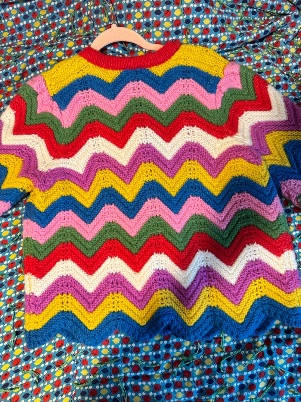 BODEN NWT Chevron Multicolor Knit Jacket Wool/Angora Goat Mohair Blend - Picture 6 of 16